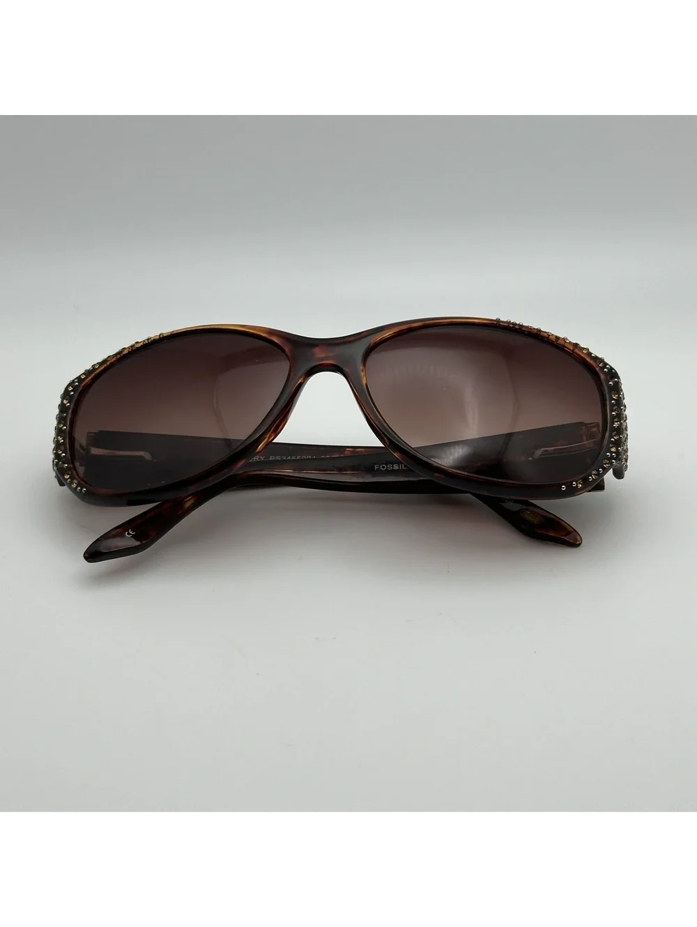 Fossil Mallory Women's Tortoise Shell Sunglasses with Rhinestone Accents